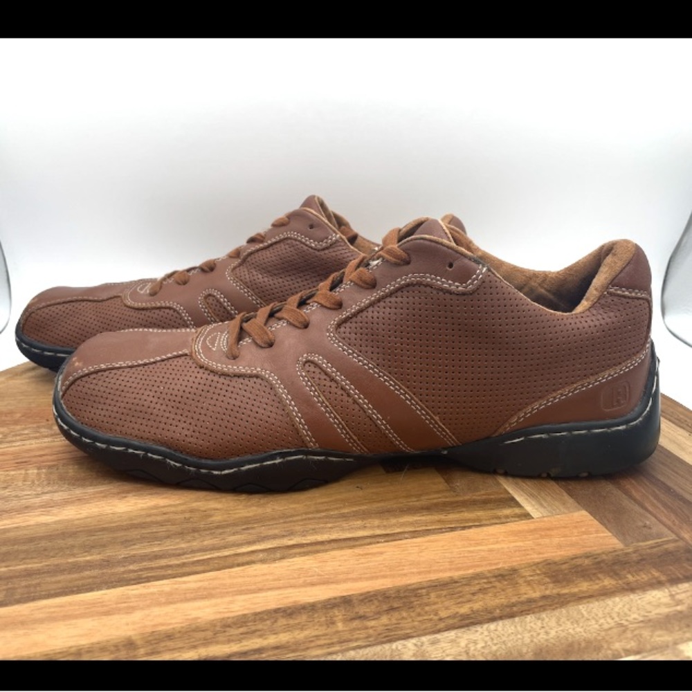 Rockport Men’s Shoes Lace Up Sneaker Brown Leather Size 10.5 No Sole Square Toe